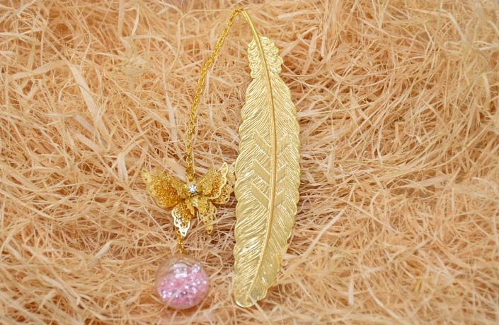 精致華麗書簽，蝴蝶飛舞金屬書簽