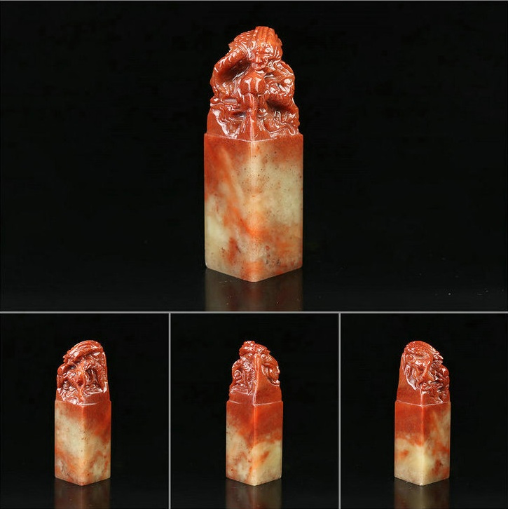 龍戲珠壽山石印章，獨具匠心印章圖片