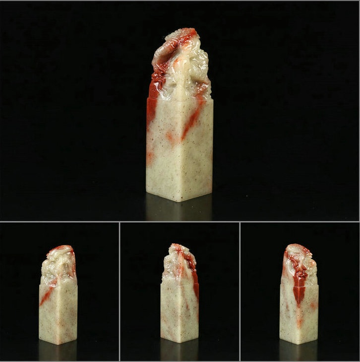 龍戲珠壽山石印章，獨具匠心印章圖片