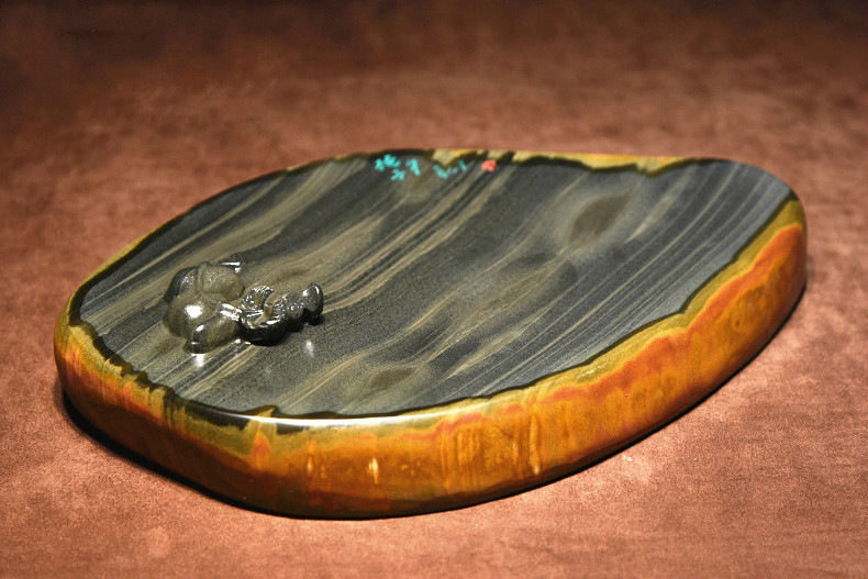 金皮籽簡(jiǎn)樸硯臺(tái)，自然意境中國(guó)硯臺(tái)