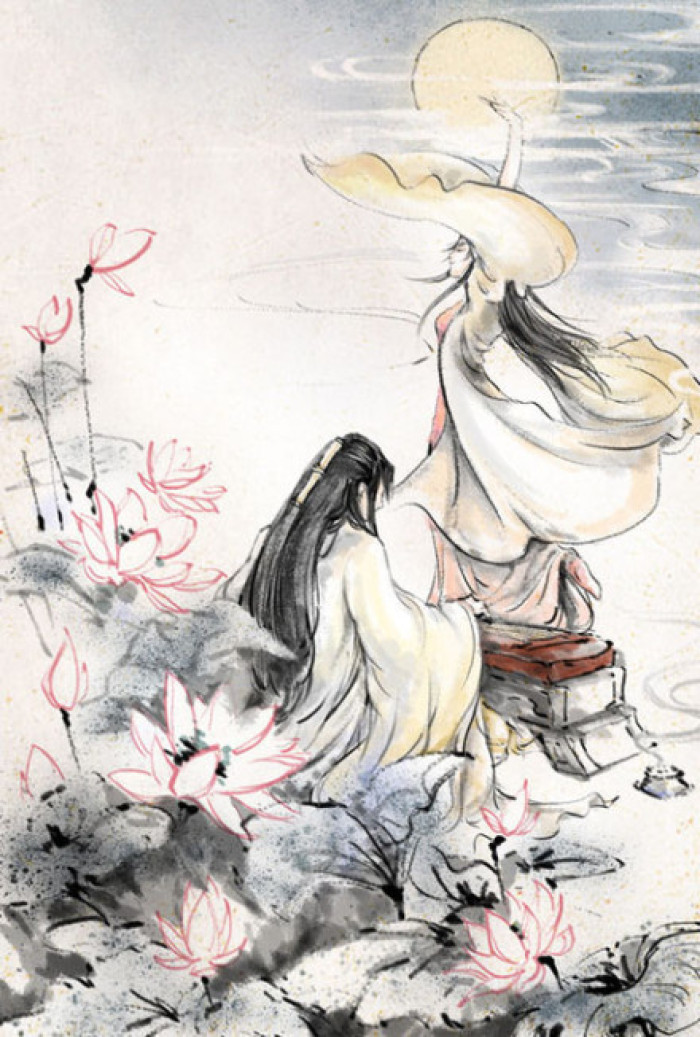 凄美國畫插畫，匠心啟航閱讀詩意手繪插畫