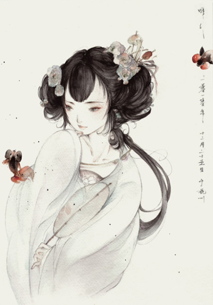 凄美國畫插畫，匠心啟航閱讀詩意手繪插畫