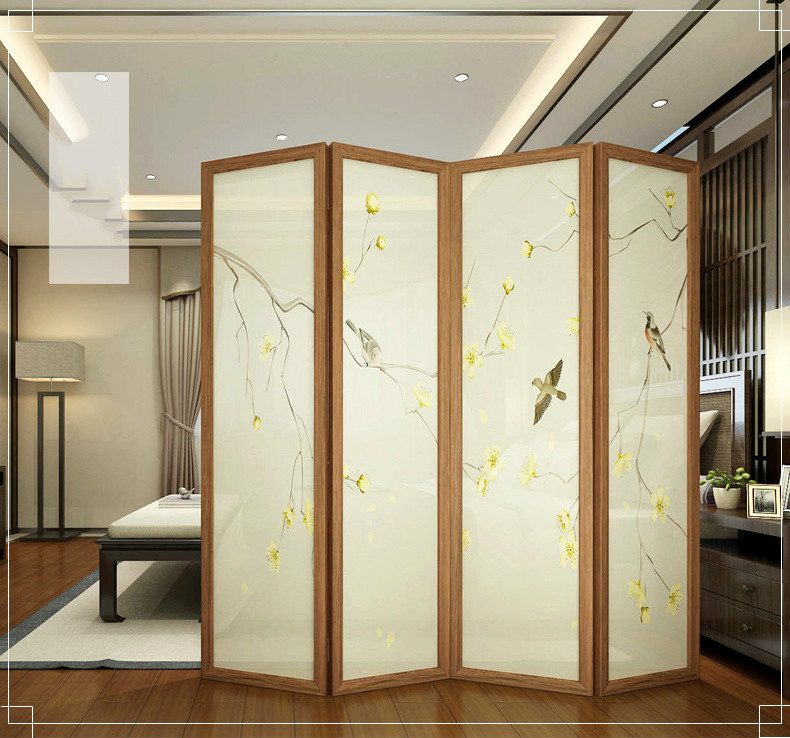 精致油畫屏風(fēng)，秀麗中式屏風(fēng)