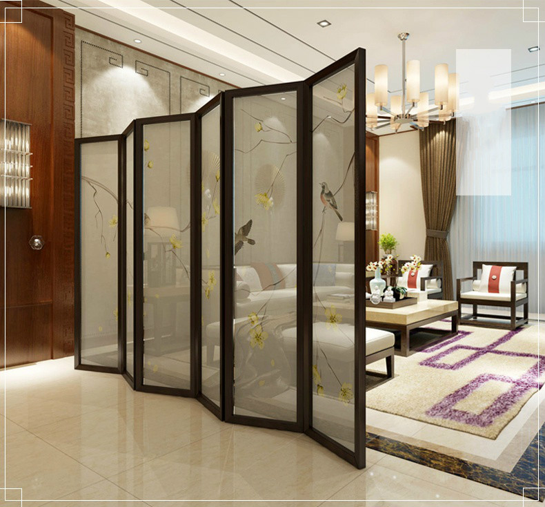 精致油畫屏風(fēng)，秀麗中式屏風(fēng)