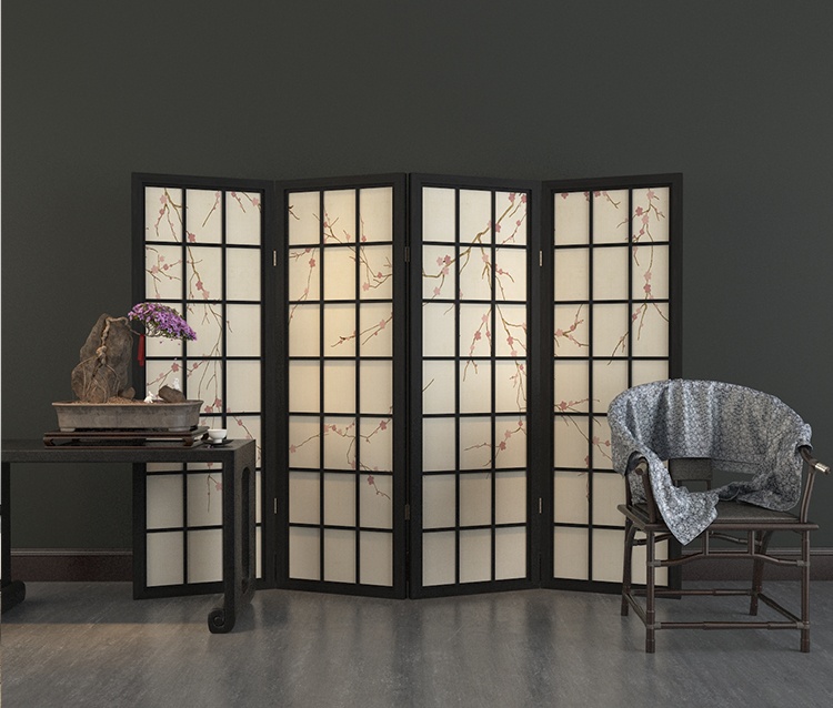 梅花油布屏風，經(jīng)典中式屏風