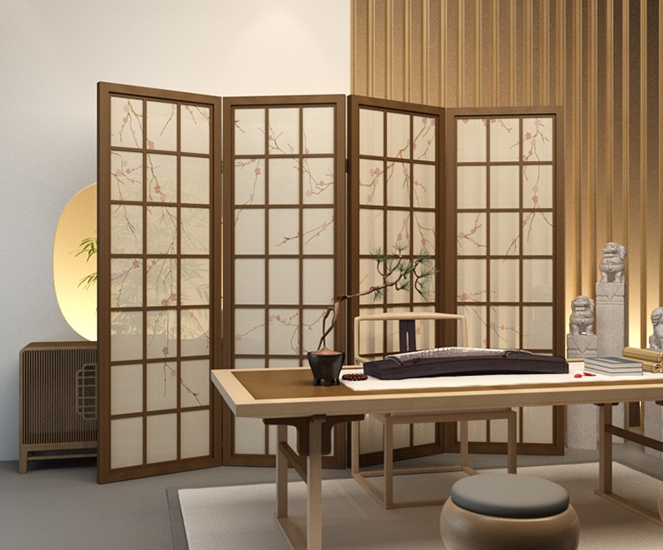 梅花油布屏風，經(jīng)典中式屏風