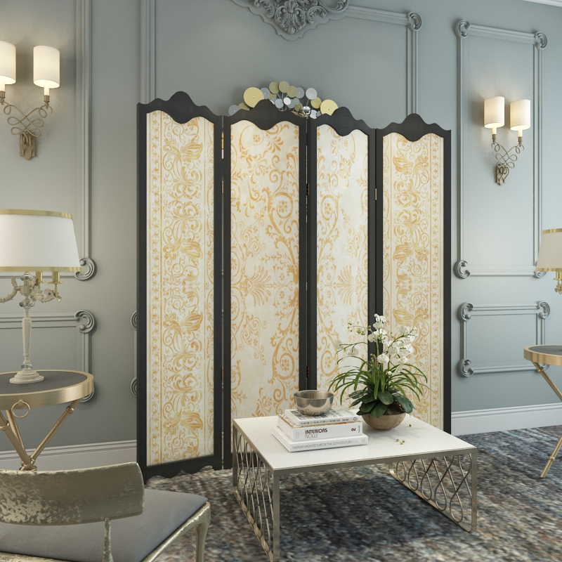 歐式簡約屏風(fēng)，簡約布藝屏風(fēng)