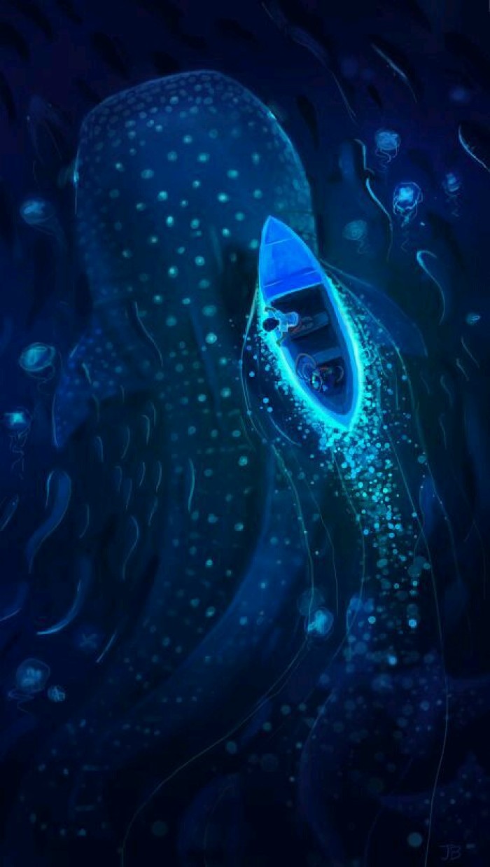 空靈浩大簡約插畫，風格靜謐手繪插畫