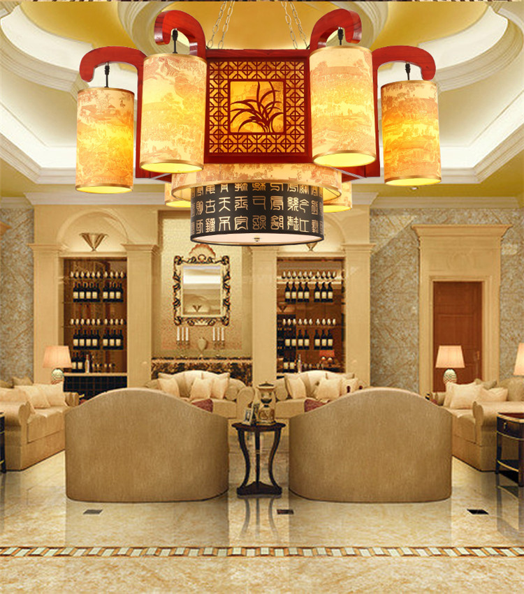 水墨國(guó)畫典雅燈具，精致雅韻燈具設(shè)計(jì)