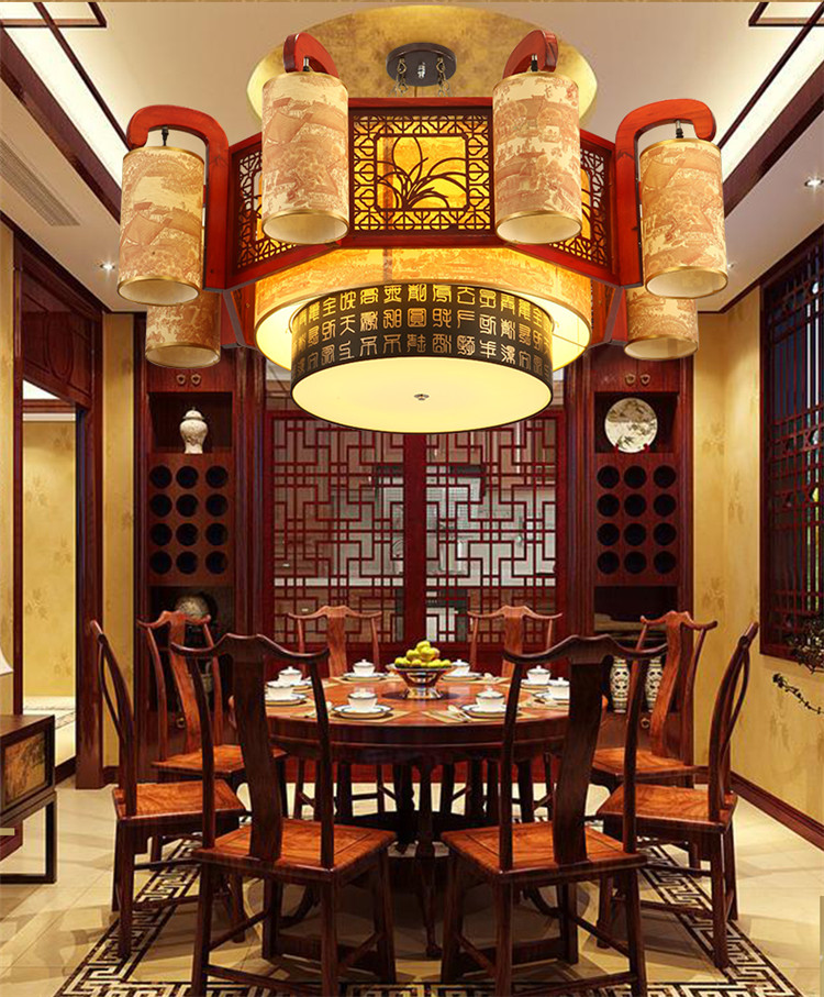 水墨國(guó)畫典雅燈具，精致雅韻燈具設(shè)計(jì)