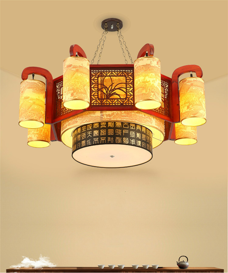 水墨國(guó)畫典雅燈具，精致雅韻燈具設(shè)計(jì)