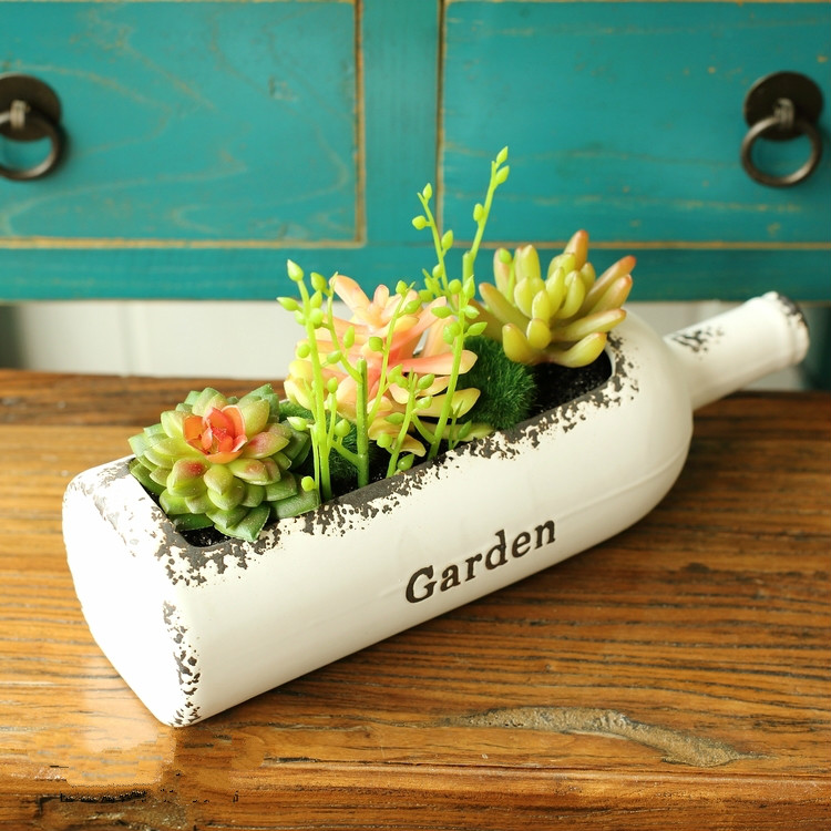 田園風(fēng)格盆景，綠意盎然盆景圖片