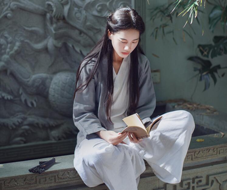 兩款復(fù)古亞麻民國風(fēng)漢服，白色簡約中式漢服