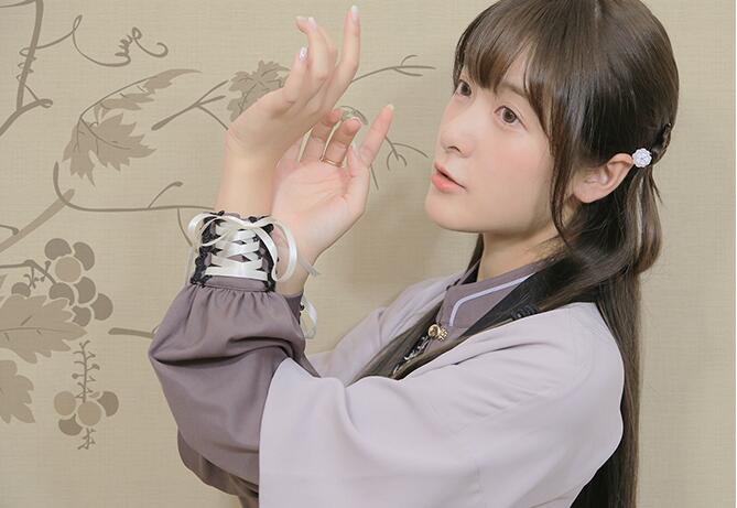 改良版清新唯美漢服，繡花褙子漢服圖片
