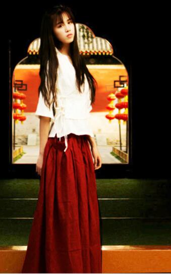 民族風漢元素古風漢服，棉麻女裝漢服美女圖片