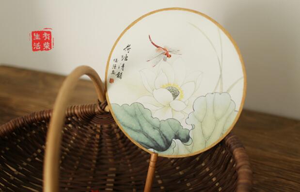 古典漢風(fēng)宮廷團(tuán)扇，清新文藝復(fù)古圓扇子