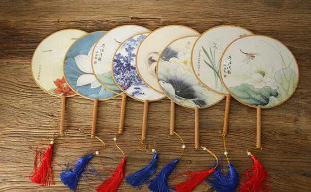 古典漢風(fēng)宮廷團(tuán)扇，清新文藝復(fù)古圓扇子