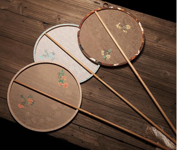 匠心啟航閱讀手工古典團(tuán)扇，漢服宮扇長柄手繪扇子