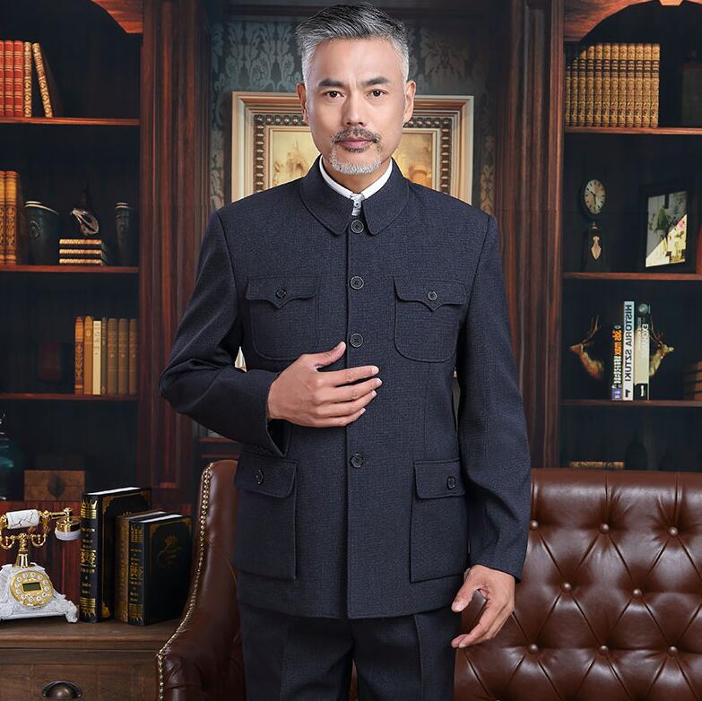 簡約大方的翻領(lǐng)男裝外套中山裝