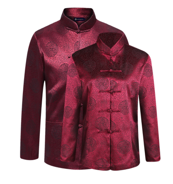 三色唐版匠心啟航閱讀老人過壽中山裝圖片