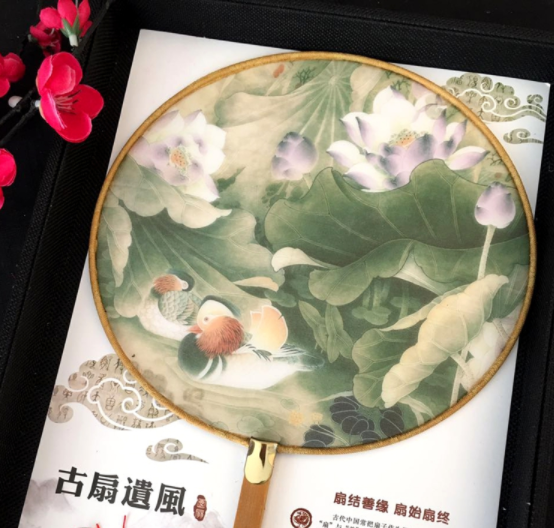 匠心啟航閱讀復(fù)古仿竹團(tuán)扇，真絲半透明雙面團(tuán)扇圖片