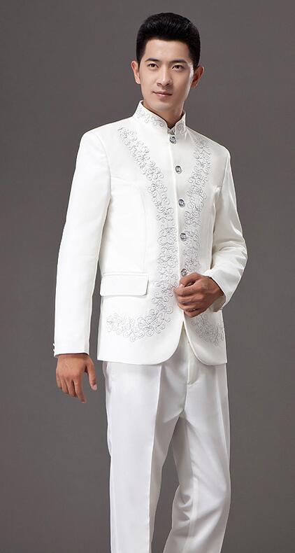 青年修身中山裝，立領(lǐng)中山裝演出服