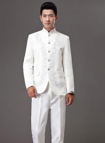 青年修身中山裝，立領(lǐng)中山裝演出服