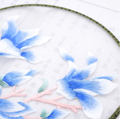 四款雙面繡花匠心啟航閱讀團扇，古風宮扇古典扇子圖