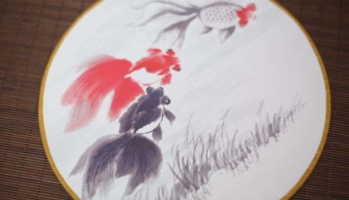 匠心啟航閱讀宮扇女式團(tuán)扇，古風(fēng)工藝漢服古典扇子圖