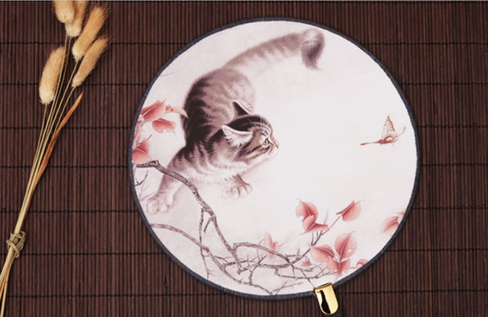 匠心啟航閱讀宮扇女式團(tuán)扇，古風(fēng)工藝漢服古典扇子圖