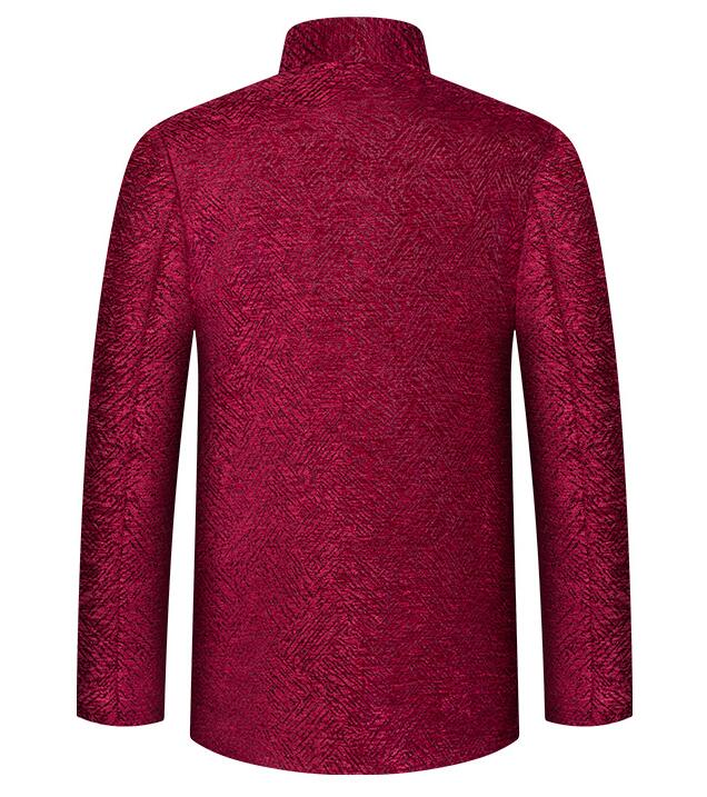 中老年人款仿唐中山裝，匠心啟航閱讀復(fù)古刺繡中山裝