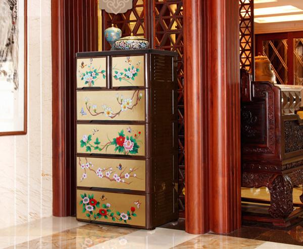 匠心啟航閱讀復(fù)古儲(chǔ)物柜，多層組合整理柜五斗柜
