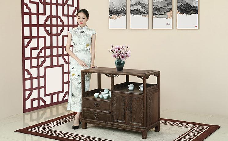 明清古典雞翅木柜子，中式仿古實木原木儲物柜