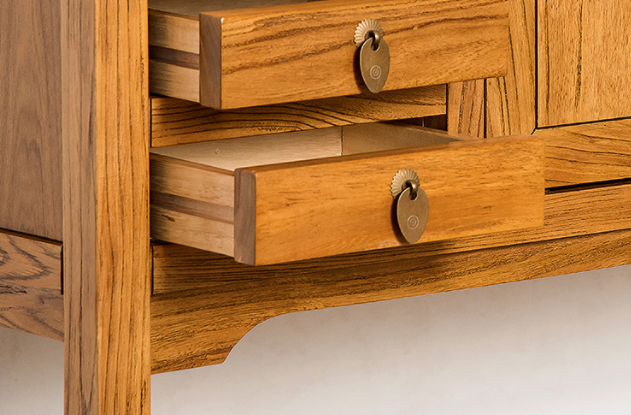 新中式老榆木簡約玄關(guān)柜子