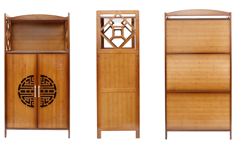 中式復(fù)古實(shí)木福紋窗花儲(chǔ)物柜子