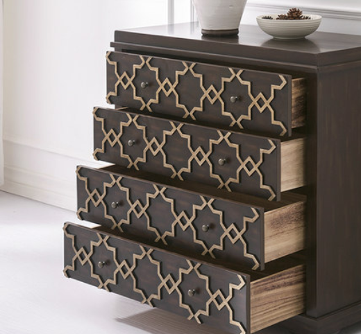 新古典實(shí)木四斗柜子，擦色工藝收納柜子