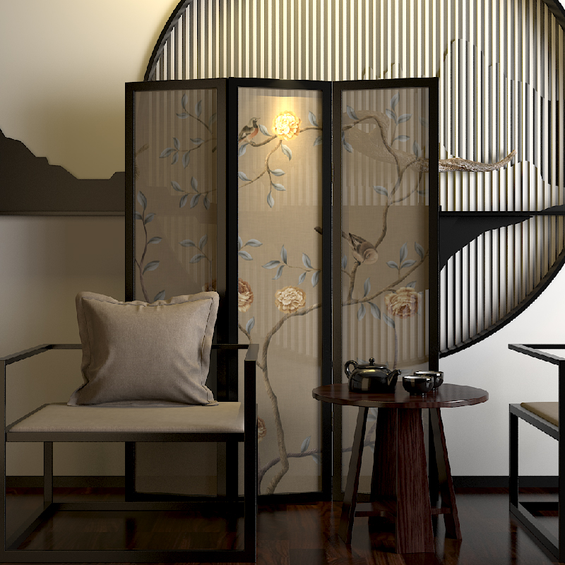 五款簡約大方屏風(fēng)，清新印花屏風(fēng)隔斷