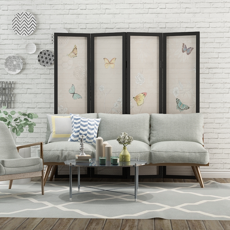 五款簡約大方屏風(fēng)，清新印花屏風(fēng)隔斷