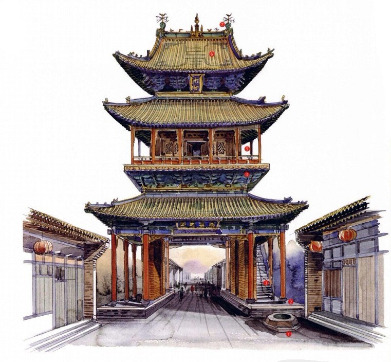 穿墻透壁，手繪中國(guó)古代經(jīng)典古建筑