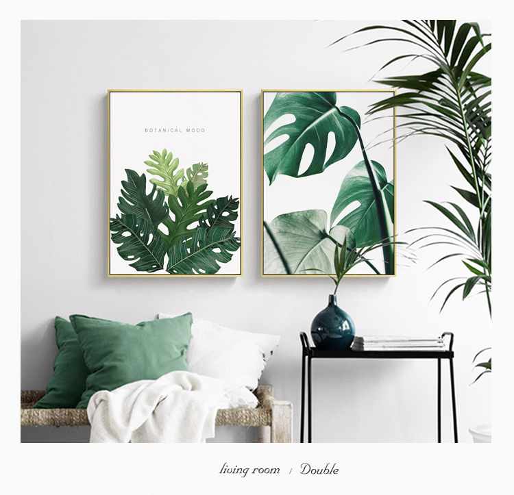 清新植物裝飾畫，簡約大氣客廳裝飾畫