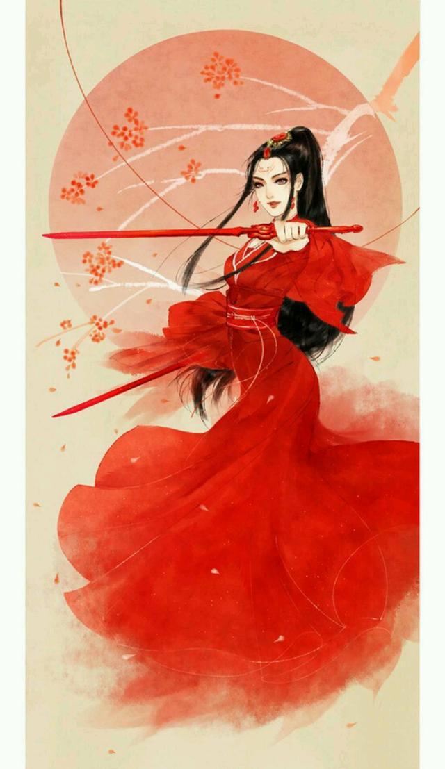 唯美古風圖片：一身紅衣，披裝待嫁