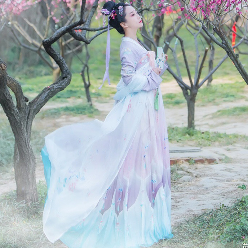 菩提雪齊胸襦裙，清新淡雅可愛漢服