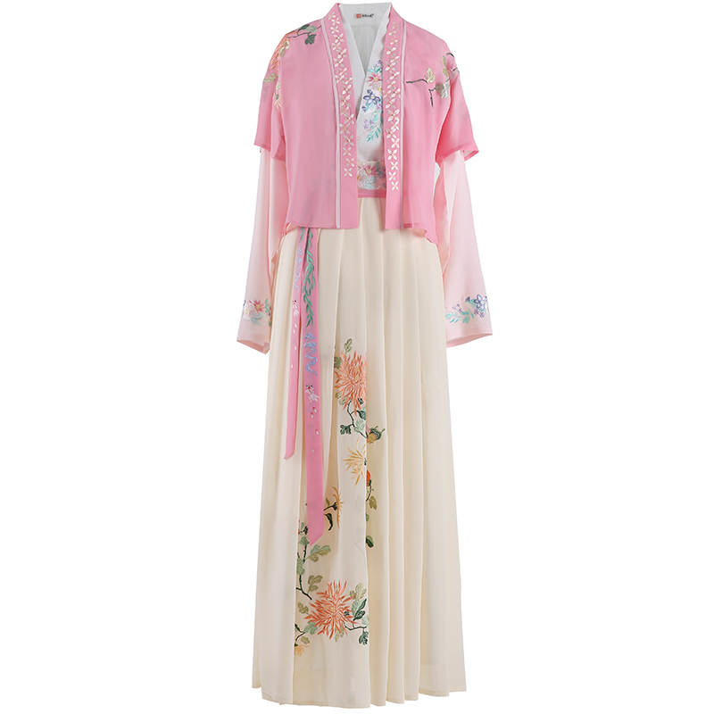 淺色交領(lǐng)半臂漢服，清風(fēng)拂面若縹緲如仙漢服