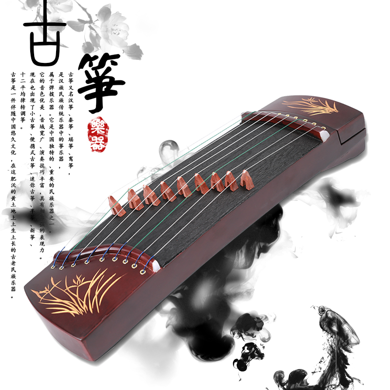 古色古香的古箏美女，靜靜傾聽古箏樂器語