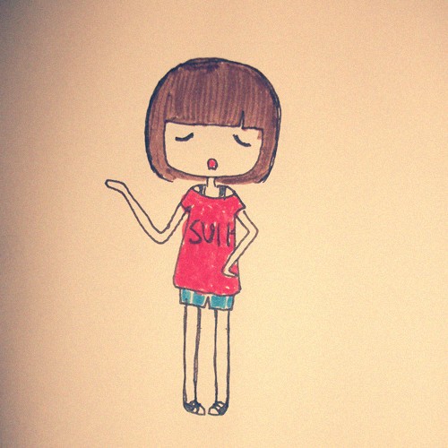 4款簡(jiǎn)單手繪插畫(huà)圖片，清新可人小女生