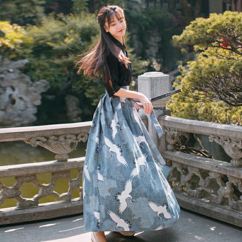 匠心啟航閱讀江南素兮漢服，復古套裙?jié)h服圖片