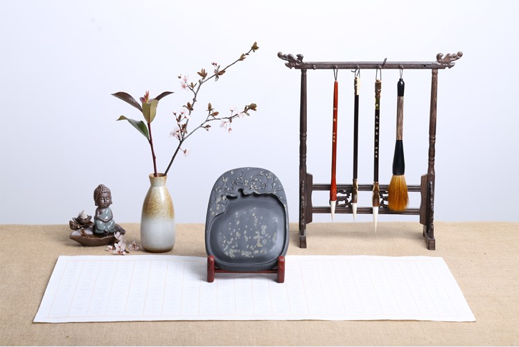 枝上花開，絕美硯臺