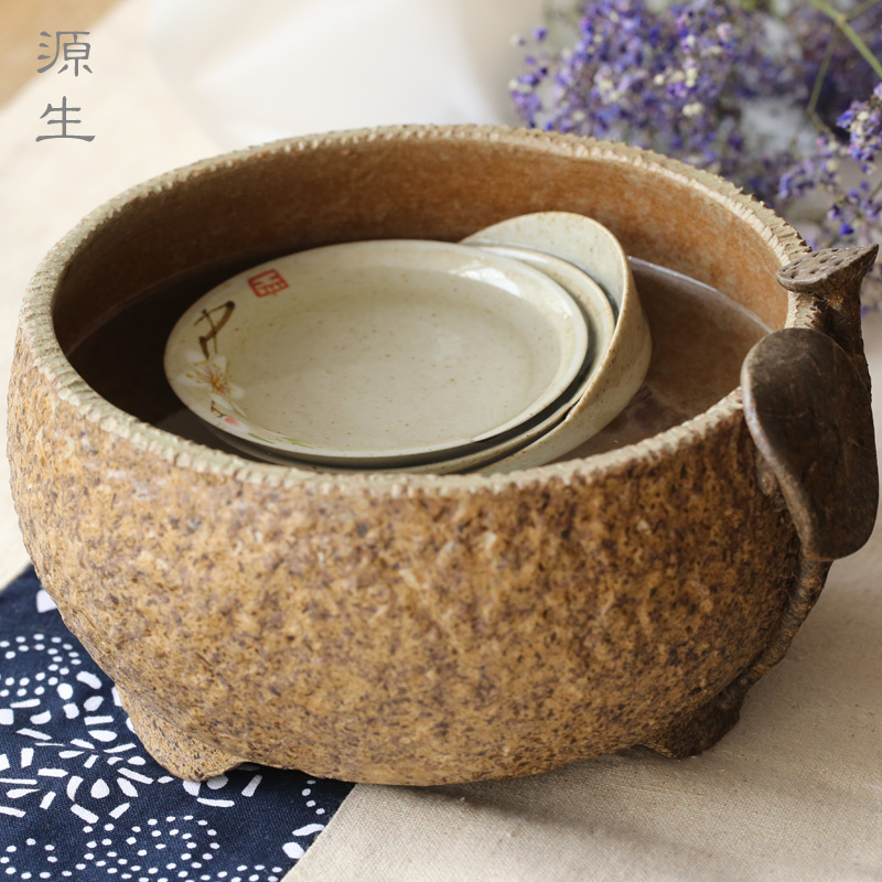 日式陶瓷水盂，可用作茶洗筆洗