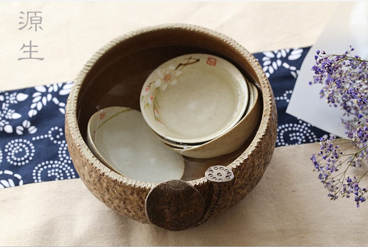 日式陶瓷水盂，可用作茶洗筆洗