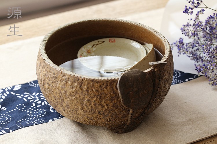 日式陶瓷水盂，可用作茶洗筆洗